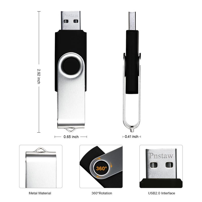 Pnstaw (10 Pack,Multi-Color) 64GB USB 2.0 Flash Drive Swivel Memory Stick Thumb Drive Pen Drives Jump Drive for Data Storage, File Sharing(64GB) - Image 4